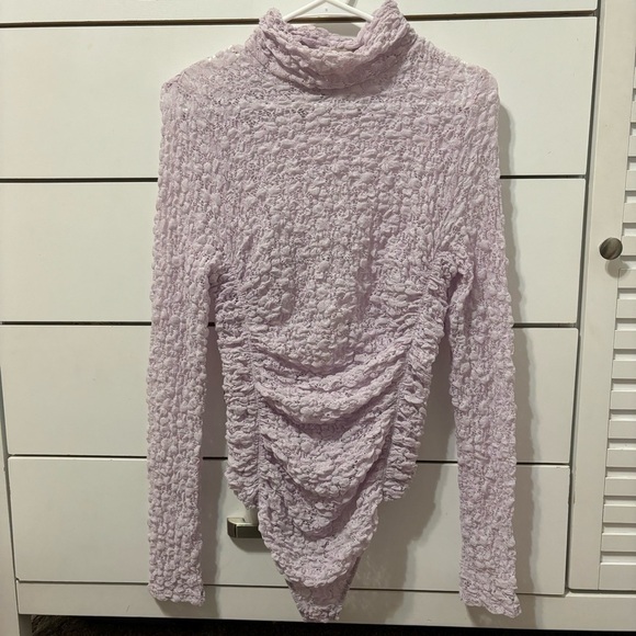 Free People Purple High Neck Lace Bodysuit - Picture 2 of 8